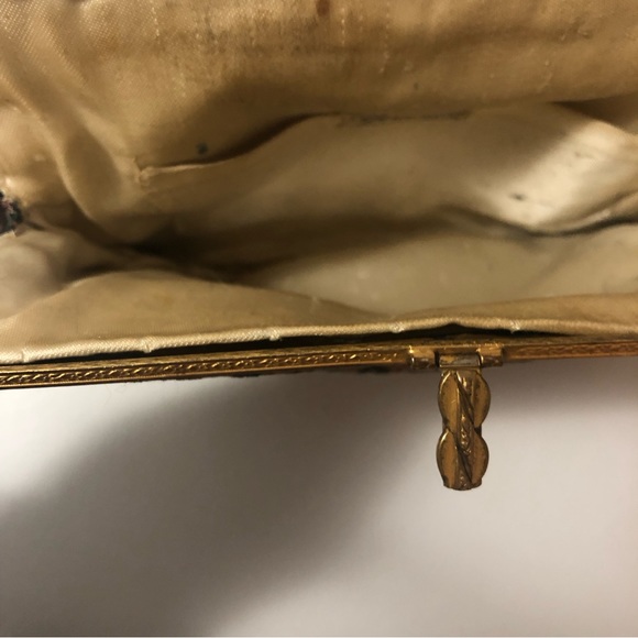 VTG Gorwood Canada Tapestry Fabric Handbag Purse Pastel Floral Gold-Tone Metal - Picture 9 of 16